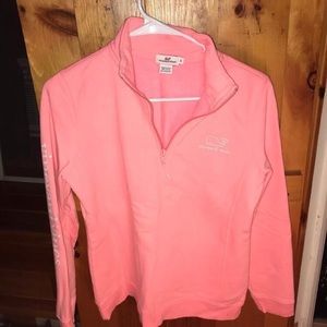 Pink/Salmon VINEYARD VINES half-zip sweatshirt